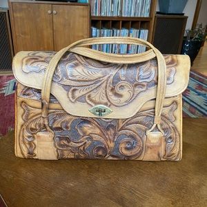 Vintage Tooled Leather Bag